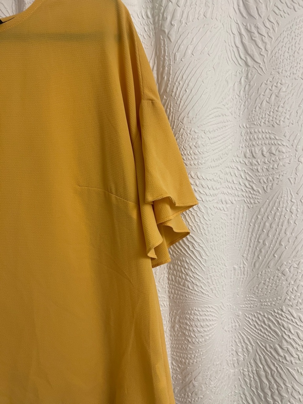 Basque Mustard Yellow Ruffle Sleeve Top - Picture 3 of 4